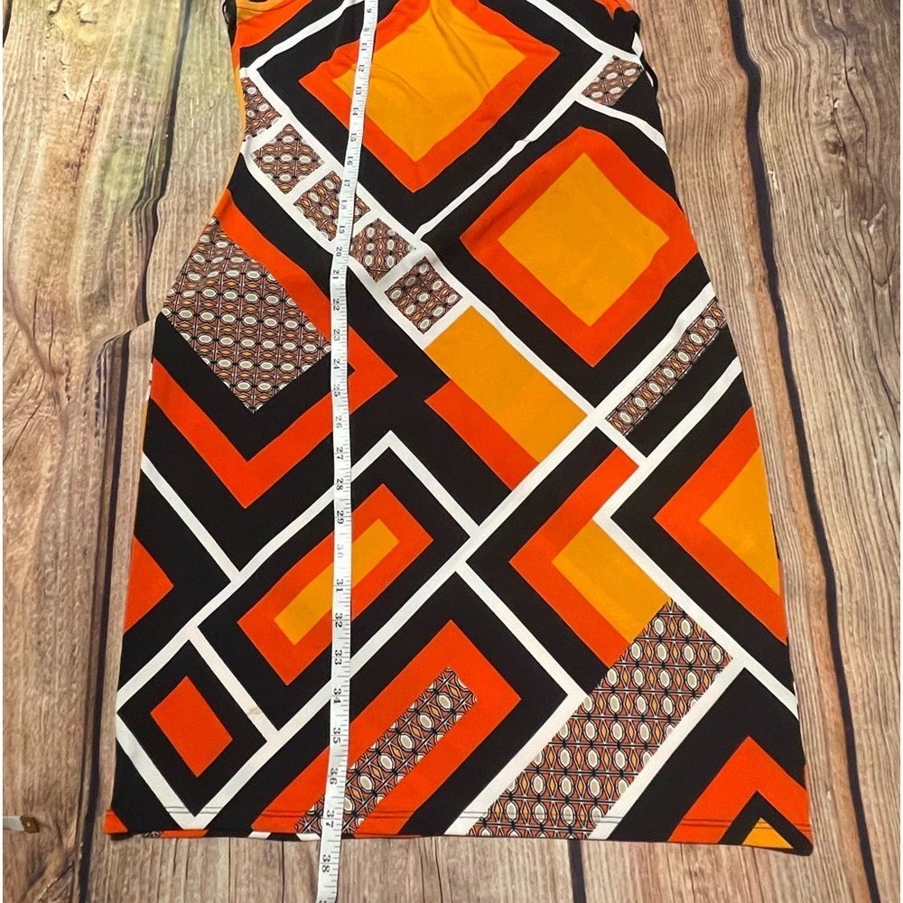 WORTHINGTON black orange halter dress. Size M - Picture 3 of 6